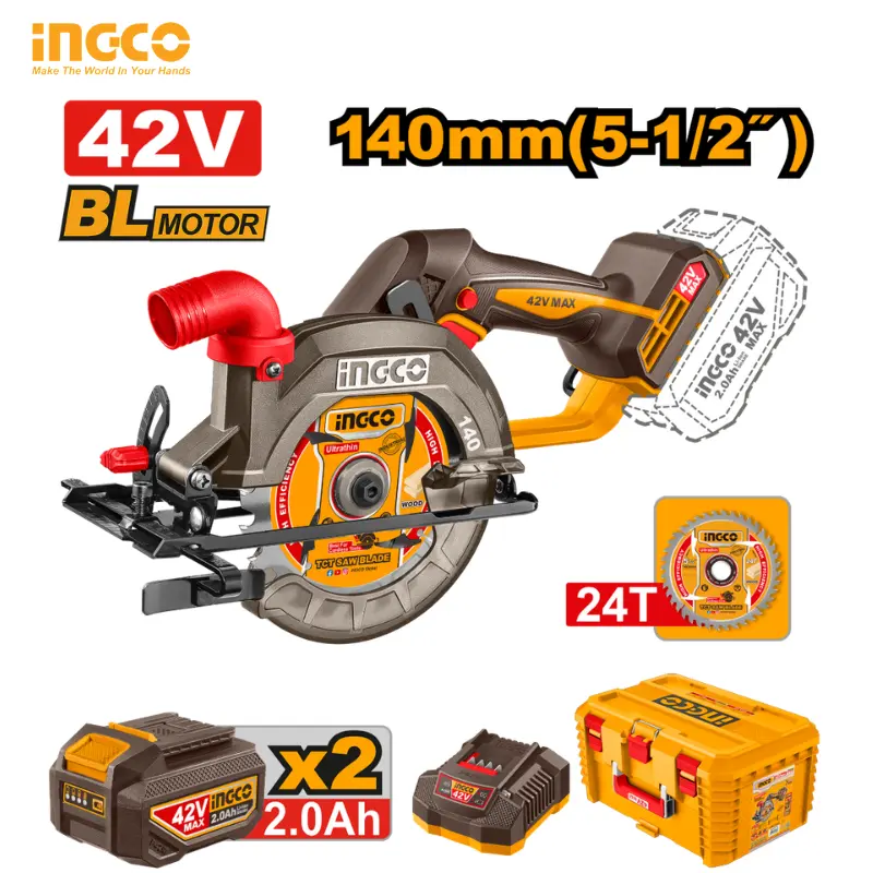 SCIE CIRCULAIRE SANS FIL 42V – 140 MM INGCO CSLI4214012 - Image 1