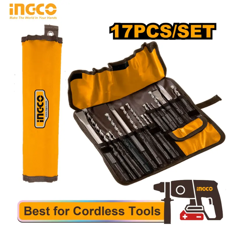 SET INGCO DE 17 PIÈCES : FORETS SDS-PLUS ET BURINS AKD91701 - Image 1