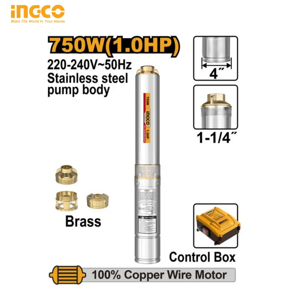 POMPE IMMERGÉE 1HP 750 W (1,0 CV) 80 M INGCO DWP750621 - 1