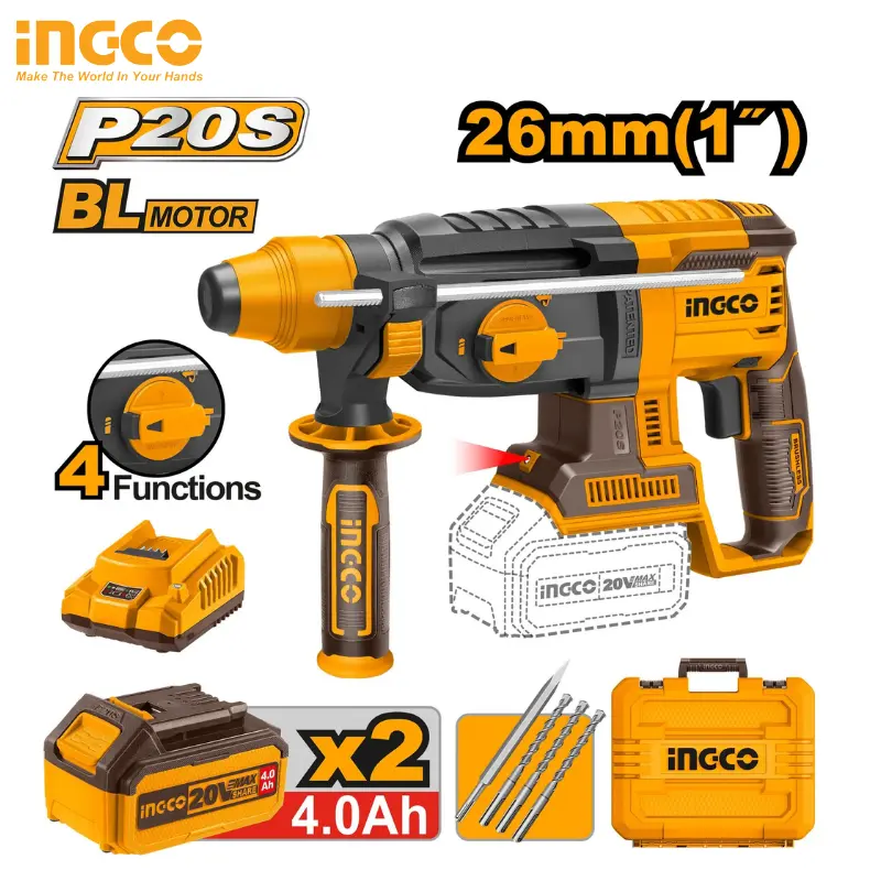 MARTEAU PERFORATEUR 20V 4AH INGCO CRHLI202682 - 1
