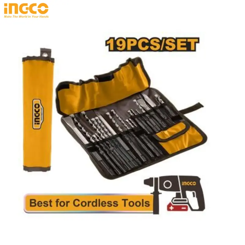 JEU INGCO DE 19 FORETS ET BURINS POUR MARTEAU PERFORATEUR INGCO AKD91901 - 1