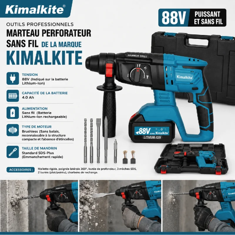 MARTEAU PERFORATEUR 88V KIMAIKITE - 1