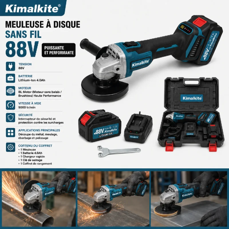 MEULE À DISQUE SANS FIL KIMAIKITE 88V - 1