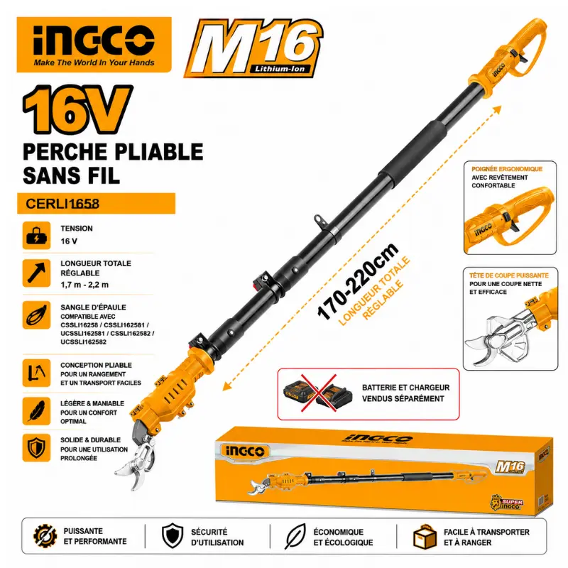 PERCHE INGCO 16V PLIABLE – CERLI1658  - 1