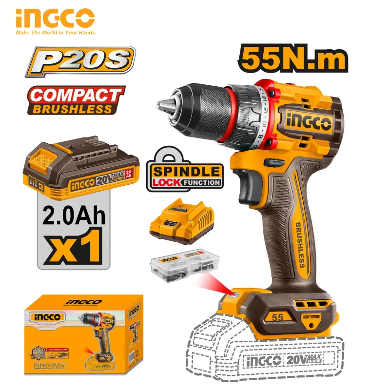 VISSEUSE INGCO 1 BATTERIE BRUSHLESS CDLI205582 - 1