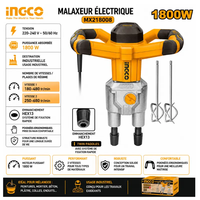 MALAXEUR INGCO 1800 W MX218008 - Image 1