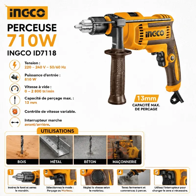 PERCEUSE 710W INGCO ID7118 - 1