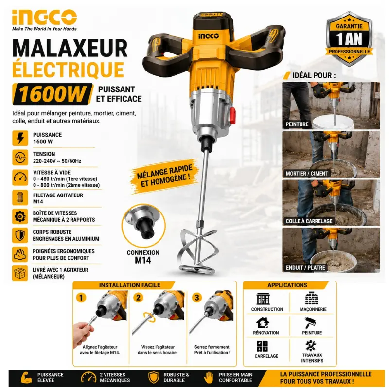 MALAXEUR 1600W INGCO MX516006  - 1