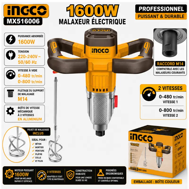 MALAXEUR 1600W INGCO MX516006 - Image 1
