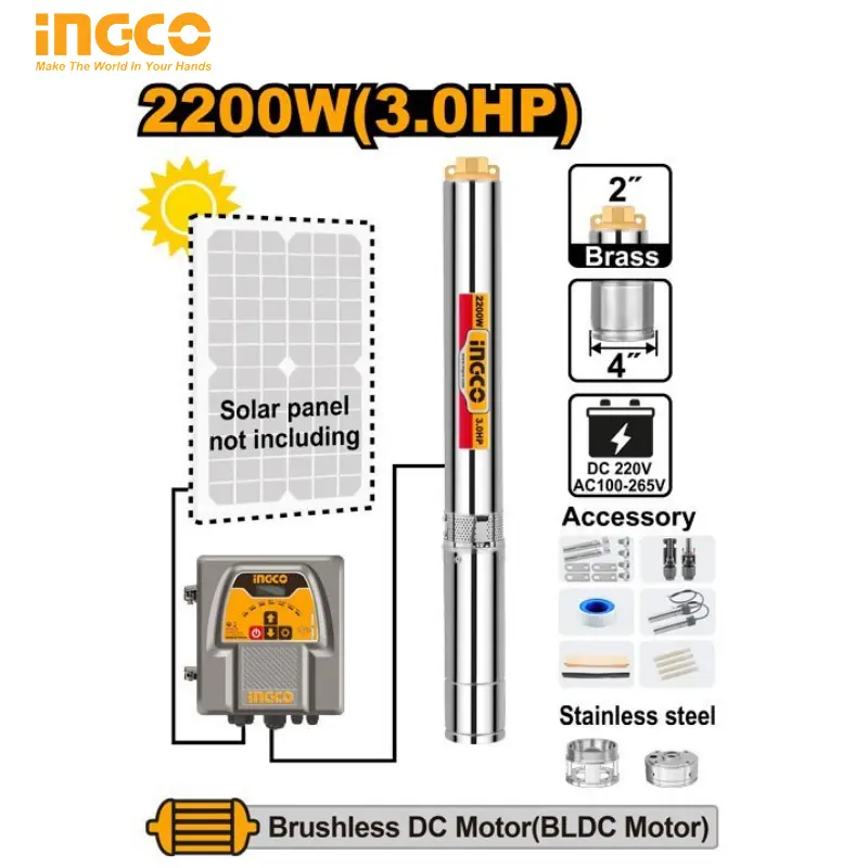 POMPE IMMERGÉE POUR PUITS PROFOND – MONOPHASÉE – SOLAIRE INGCO DWPAD220061 - 1