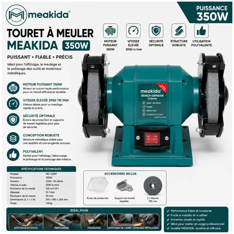 TOURET À MEULER MEAKIDA 350W  - 1
