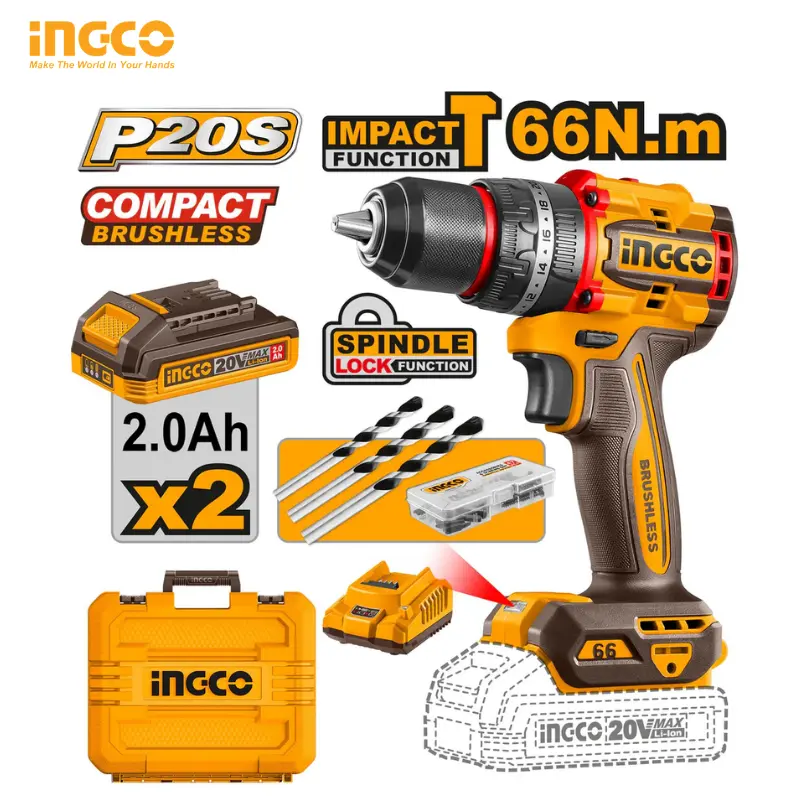 VISSEUSE 20V 2 BATTERIE BRUSHLESS 66N.M CIDLI20668 - Image 1